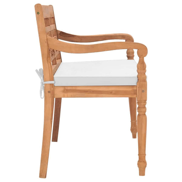 vidaXL Batavia Garden Bench with Cushions 120 cm Teak