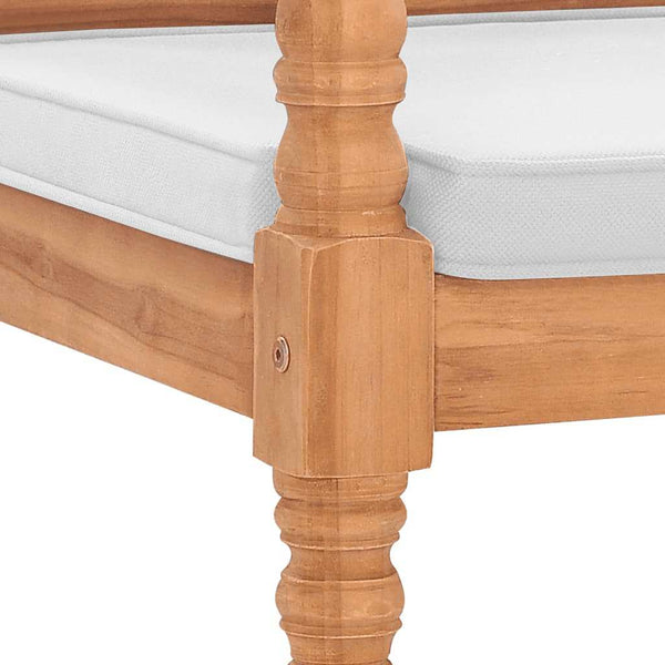 vidaXL Batavia Garden Bench with Cushions 120 cm Teak