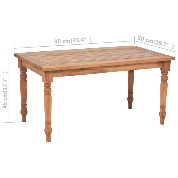 vidaXL Batavia Colonial Style Coffee Table Teak 90 x 50 x 45 cm
