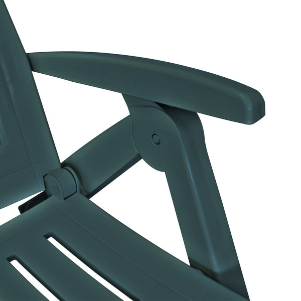 vidaXL Sun Lounger with Adjustable Footrest Plastic Green