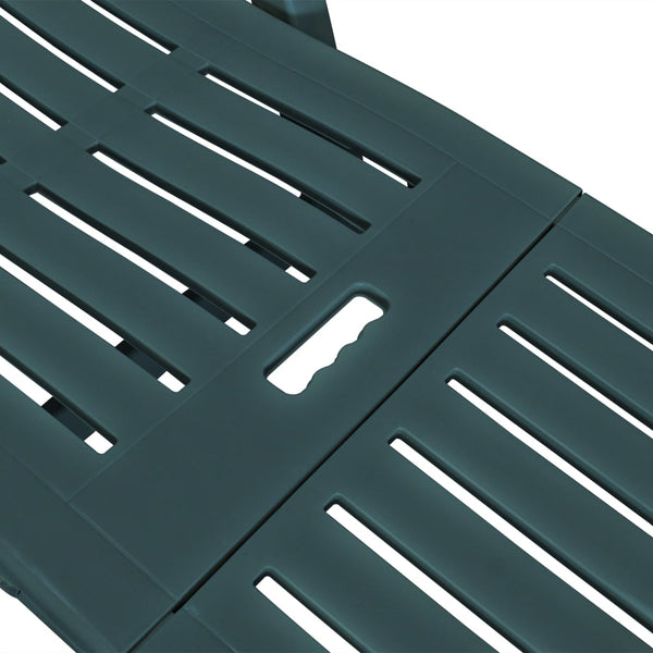 vidaXL Sun Lounger with Adjustable Footrest Plastic Green