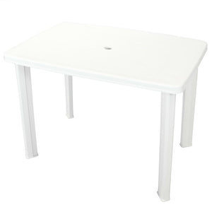 vidaXL Garden Table White 101 x 68 x 72 cm Plastic