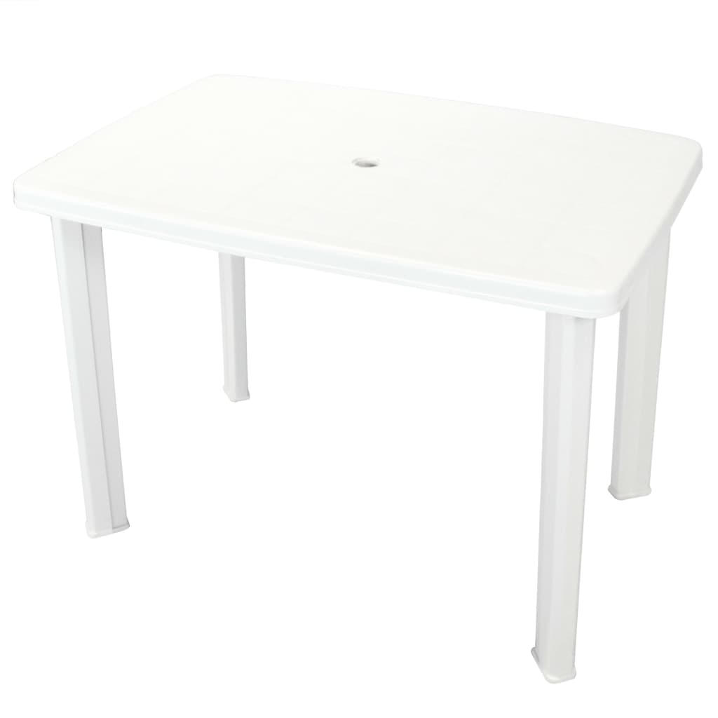 vidaXL Garden Table White 101 x 68 x 72 cm Plastic