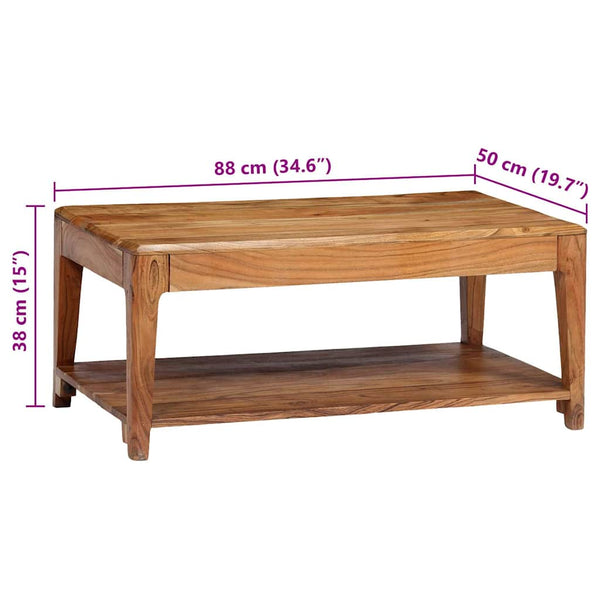 vidaXL Coffee Table Solid Wood 88x50x38 cm
