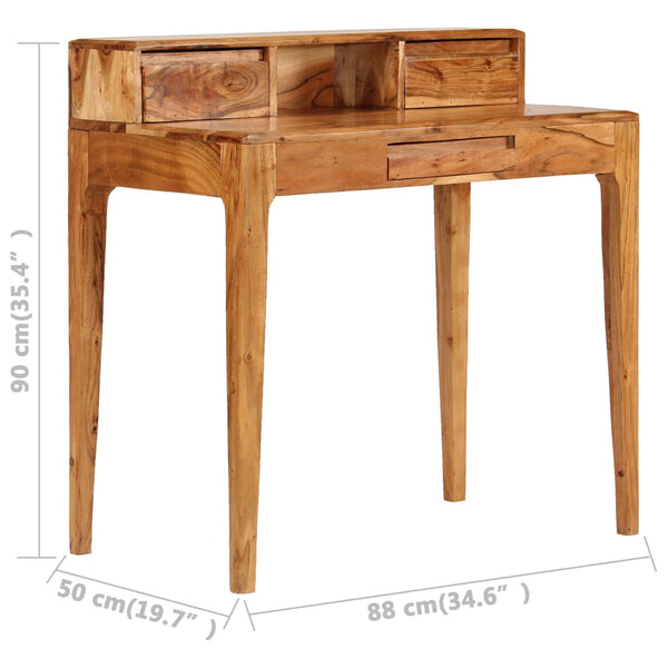 vidaXL Desk with Drawers Solid Wood 88 x 50 x 90 cm