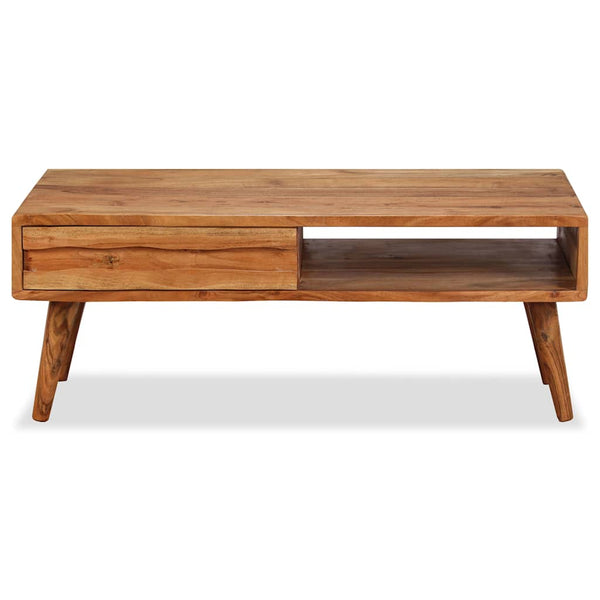 vidaXL Coffee Table with Drawer Solid Wood Hand-Carved 100x50x40 cm