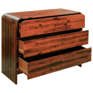 vidaXL Solid Acacia Wood Chest of Drawers 90 x 37 x 75 cm