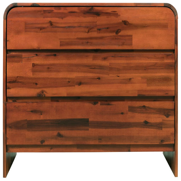 vidaXL Solid Acacia Wood Chest of Drawers 90 x 37 x 75 cm