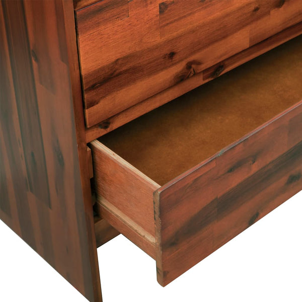 vidaXL Solid Acacia Wood Chest of Drawers 90 x 37 x 75 cm