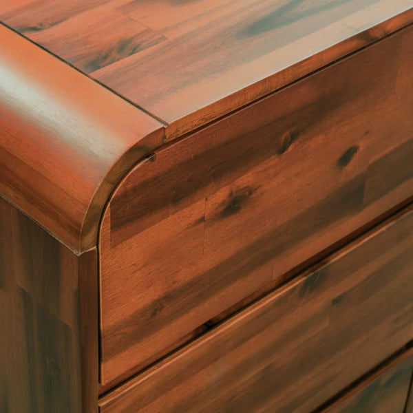 vidaXL Solid Acacia Wood Chest of Drawers 90 x 37 x 75 cm