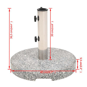 vidaXL Granite Round Parasol Base 20 kg