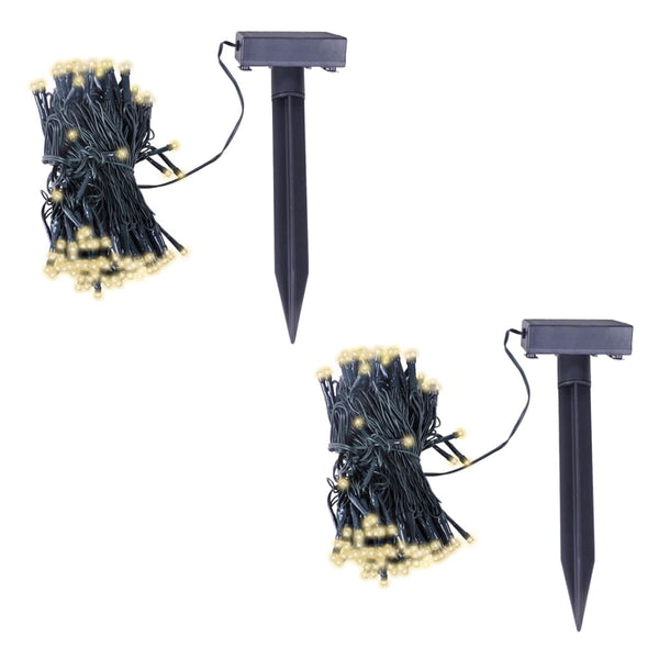 vidaXL Solar String Lights 2 pcs. LED Warm White
