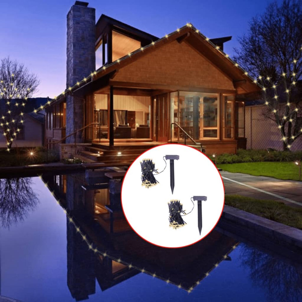 vidaXL Solar String Lights 2 pcs. LED Warm White