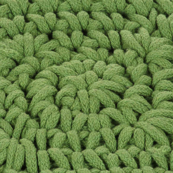 vidaXL Throw Pillow Braided with Cushion Green 50 x 50 cm Cotton