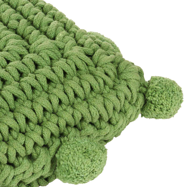 vidaXL Throw Pillow Braided with Cushion Green 50 x 50 cm Cotton