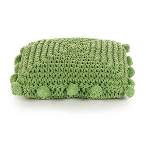 vidaXL Throw Pillow Braided with Cushion Green 50 x 50 cm Cotton