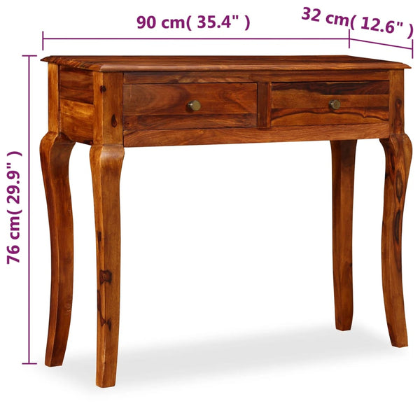 vidaXL Console Table Solid Acacia Wood 90x32x76 cm
