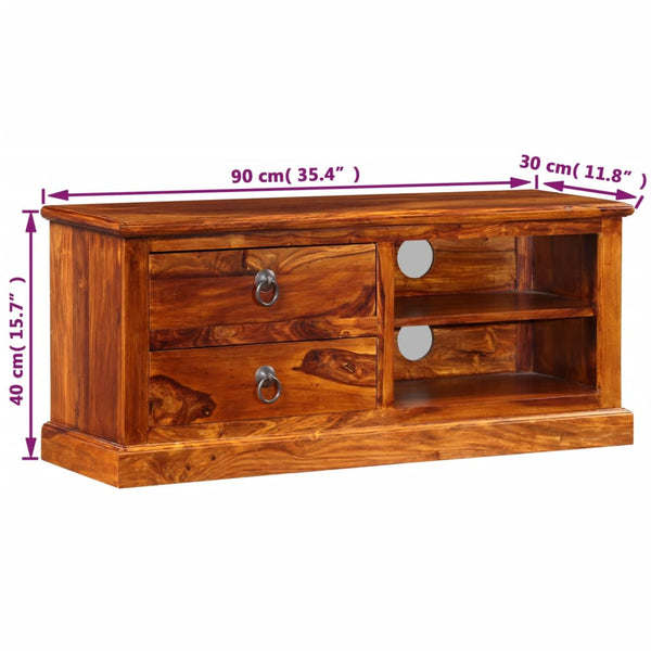 vidaXL TV Cabinet Solid Acacia Wood 90x30x40 cm