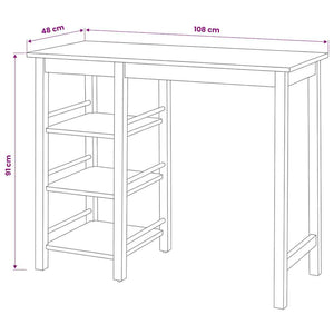 vidaXL Bar Set 3 Pieces MDF Black