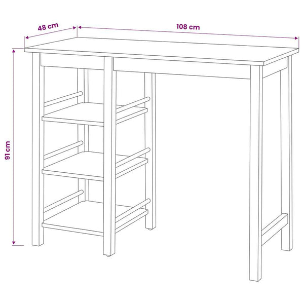 vidaXL Bar Set 3 Pieces MDF Black