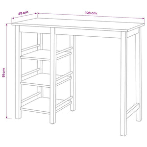 vidaXL Bar Set 3 Pieces MDF White