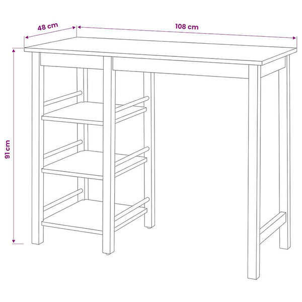vidaXL Bar Set 3 Pieces MDF White