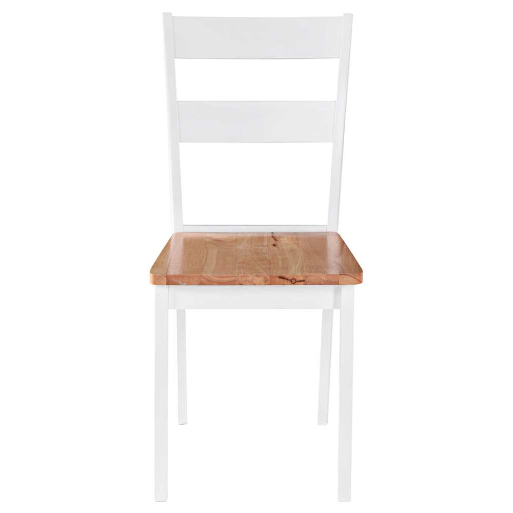 vidaXL Dining Chairs 2 pcs. White Solid Rubberwood