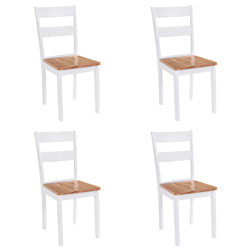 vidaXL Dining Chairs 4 pcs. White Solid Rubberwood