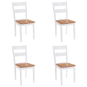 vidaXL Dining Chairs 4 pcs. White Solid Rubberwood