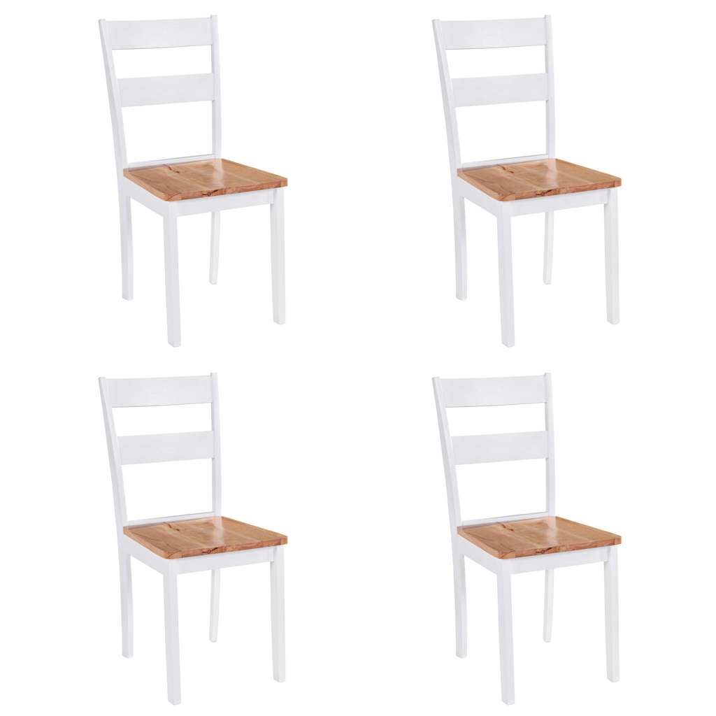vidaXL Dining Chairs 4 pcs. White Solid Rubberwood
