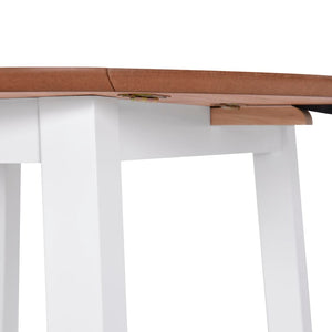 vidaXL Dining Table Foldable Round MDF White