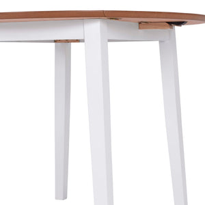 vidaXL Dining Table Foldable Round MDF White