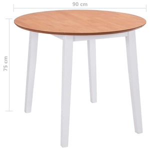 vidaXL Dining Table Foldable Round MDF White