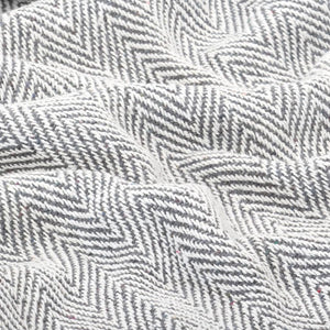 vidaXL Cotton Throw Herringbone Pattern 220x250 cm Grey