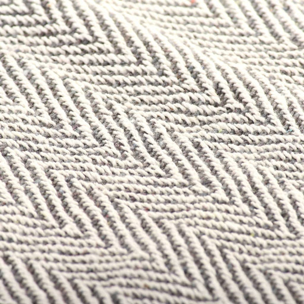 vidaXL Cotton Throw Herringbone Pattern 220x250 cm Grey