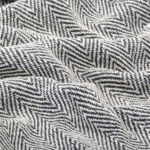 vidaXL Herringbone Cotton Throw 125x150 cm Navy Blue