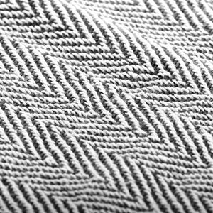 vidaXL Herringbone Cotton Throw 125x150 cm Navy Blue