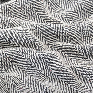 vidaXL Herringbone Cotton Throw 160x210 cm Navy Blue
