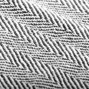 vidaXL Herringbone Cotton Throw 160x210 cm Navy Blue