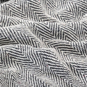 vidaXL Cotton Throw Herringbone Pattern 220x250 cm Navy Blue