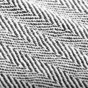 vidaXL Cotton Throw Herringbone Pattern 220x250 cm Navy Blue