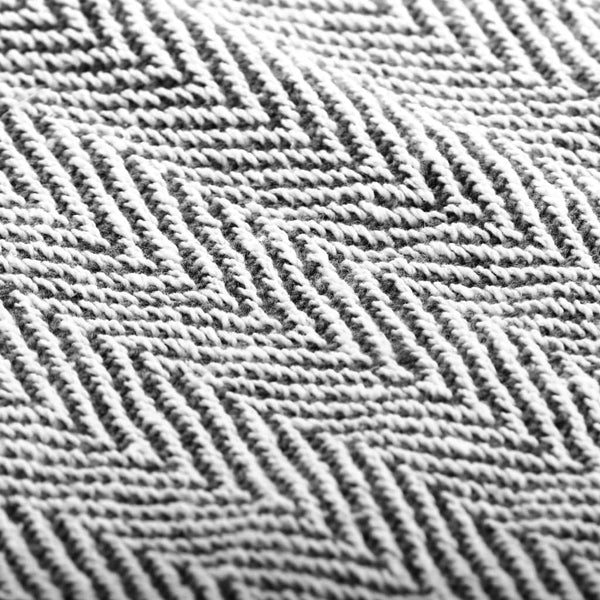 vidaXL Cotton Throw Herringbone Pattern 220x250 cm Navy Blue
