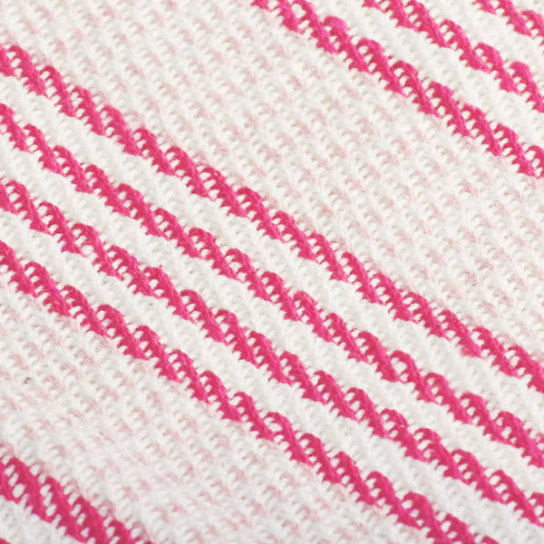 vidaXL Cotton Throw with Stripes 125x150 cm Pink and White