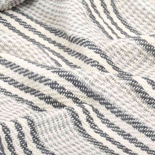 vidaXL Cotton Throw Striped 125x150 cm Grey and White