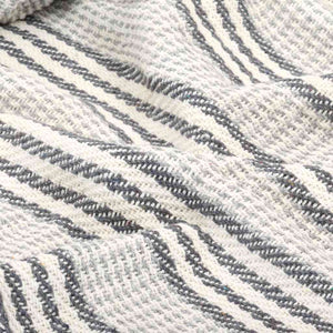 vidaXL Cotton Throw Striped 125x150 cm Grey and White