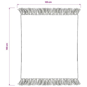 vidaXL Cotton Throw Striped 125x150 cm Grey and White