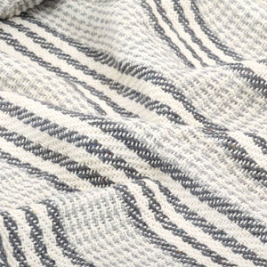 vidaXL Cotton Throw Striped 160x210 cm Grey and White