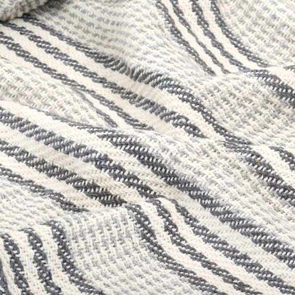 vidaXL Cotton Throw Striped 160x210 cm Grey and White