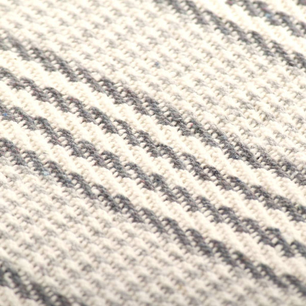 vidaXL Cotton Throw Striped 160x210 cm Grey and White