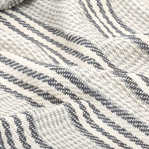 vidaXL Cotton Throw Striped 220x250 cm Grey and White